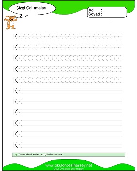 okul öncesi çizgi çalışma sayfaları